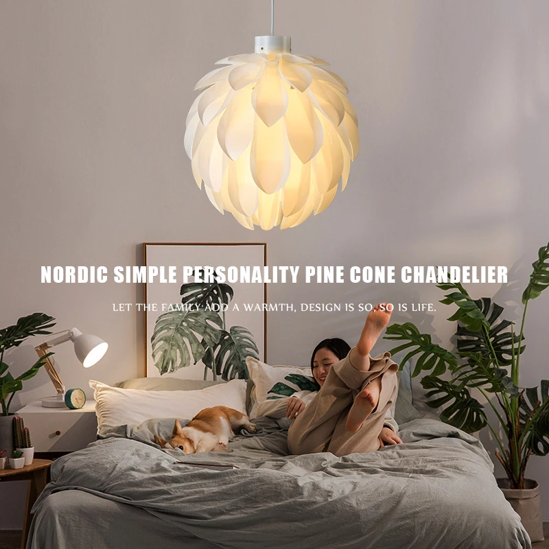 Скандинавский креативный персональный E27 Белый сосновый конус светодиодный