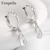 fanqieliu casting pattern drop earrings jewelry girl gift solid 925 sterling silver dangle earrings for women fql21236