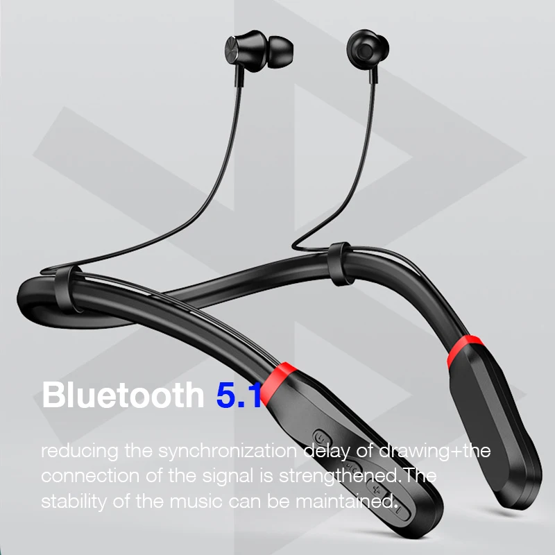 

EARDECO 80 Hour Playback Bluetooth Headphones Bass Wireless Earphones Neckband 5.1 Headphone with Mic Sport Music Headset Stereo