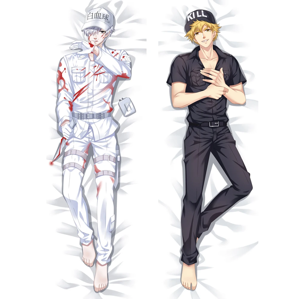 

Hot Anime Cells at Work White Blood Cell & Killer T Cells Dakimakura Pillow Case Hugging Body Pillow Cover