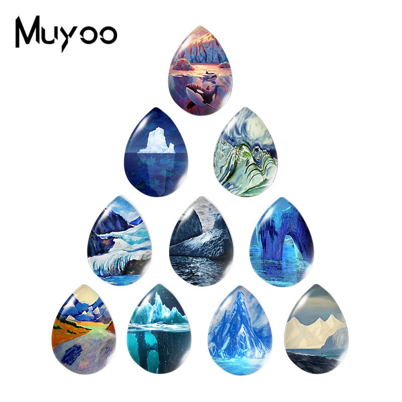2021 Новый плавильный ледник пейзаж капля слезы стеклянный купол фото ювелирные