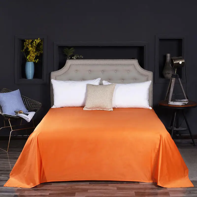 Высококачественный однотонный Комплект Простыни Из 3 предметов 500TC хлопок
