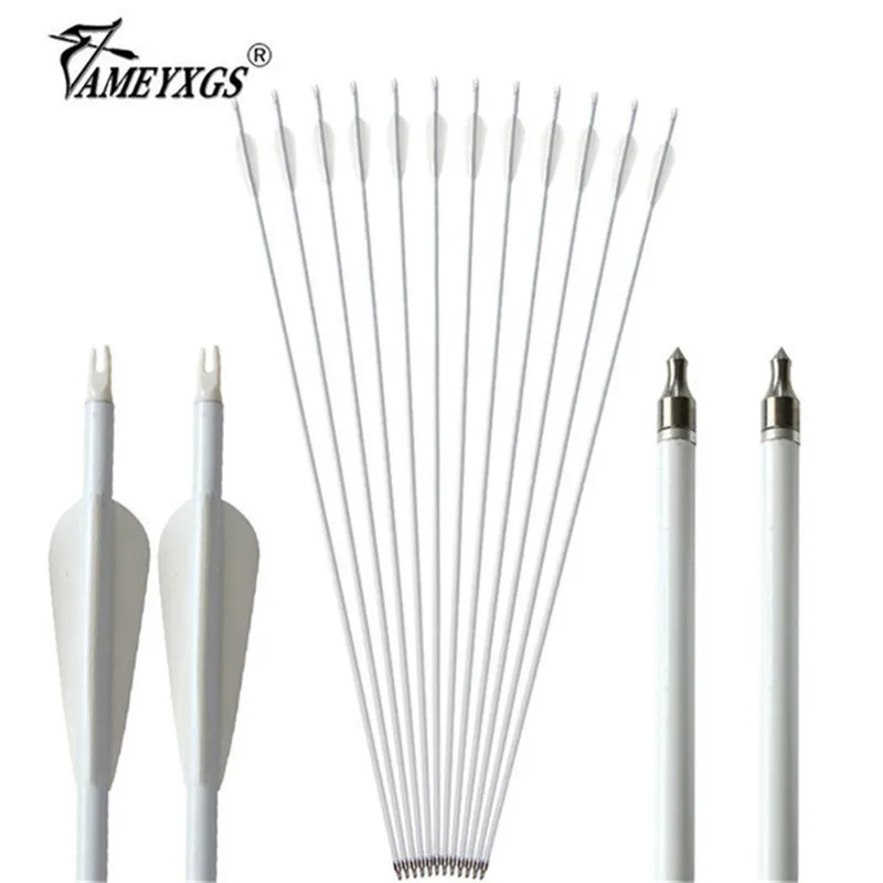 

6/12pcs 33inch Archery 500 Spine Mix Carbon Arrow With 3" Rubber Fletches Vanes For Bow And Arrow Hunting Shooting Accessories