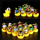 Забавная игрушка на шлеме и цепочке, креативное украшение для автомобиля резиновые игрушки утки, игрушки для приборной панели