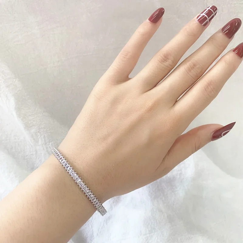 

Fashion Multi Style Simple Crystal Bracelet Bangle For Women Luxury Silver Color Wedding Bracelets & Bangles Jewelry Gift Zk30