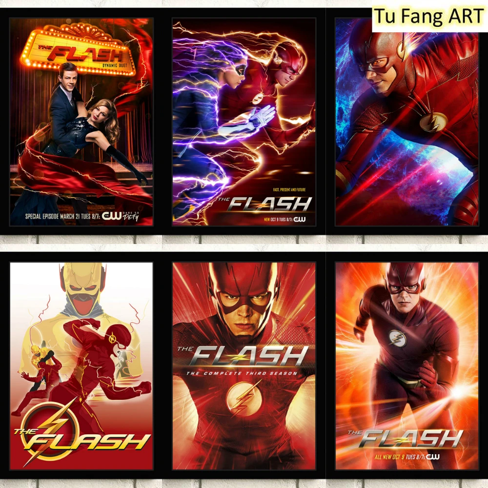 Картина на холсте Marvel Flash Grant Gustin настенная фотография для украшения дома картины