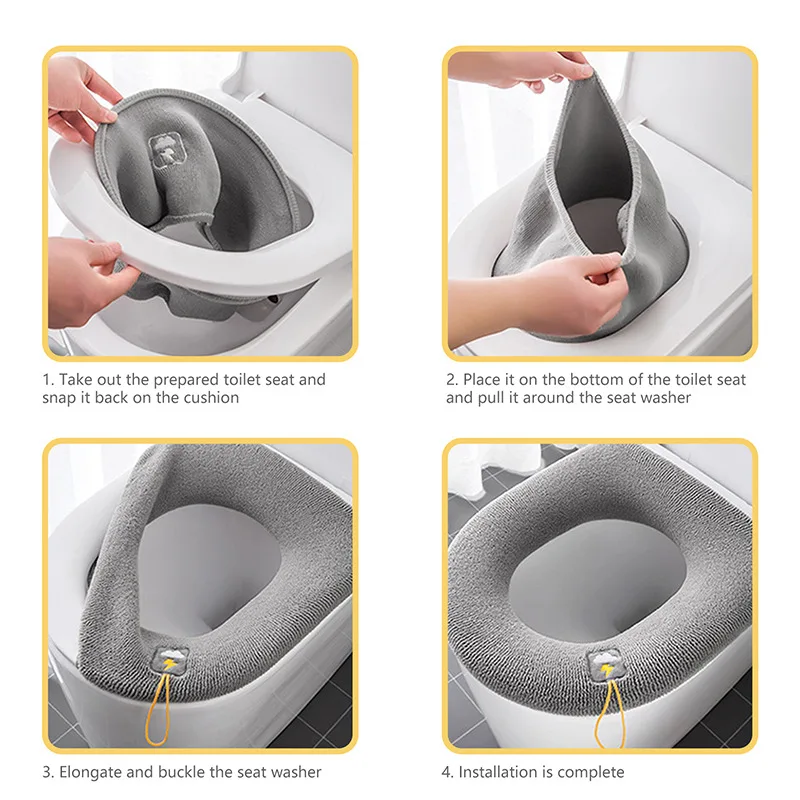 Универсальное сиденье для унитаза утолщенная флисовая крышка подушка сиденья