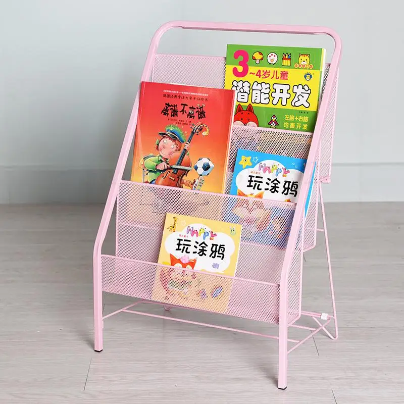 Детская книжная полка железная для книг и картин в детском саду хранения детских