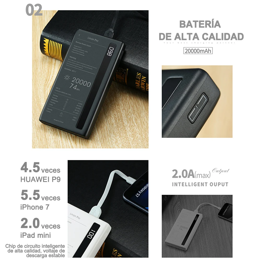 Precio REMAX RPP73 Batería Externa 20000mAh Cargador Portátil Con Alta Capacidad USB 2.0A,LED Linterna Y Pantalla Digital De La Batería