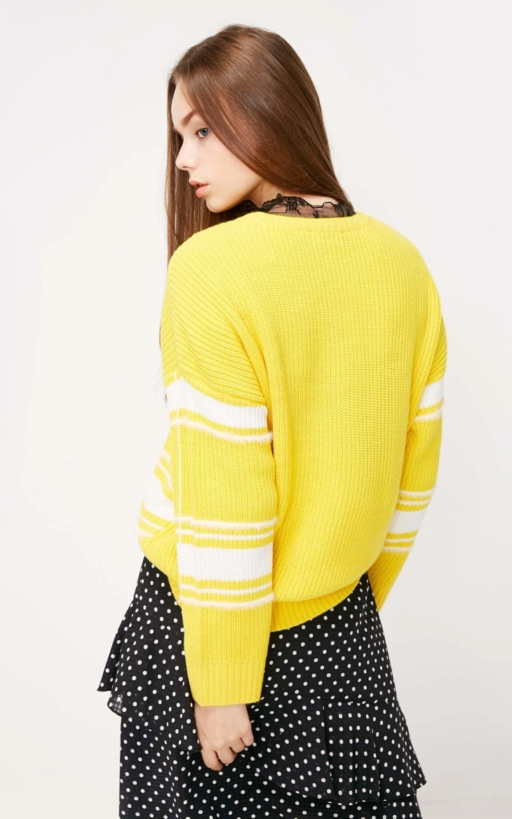 Vero Moda женский свитер в полоску с круглым воротником на осень и зиму | 318413593