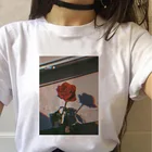 Женская футболка в стиле Харадзюку, тенниска с коротким рукавом и принтом пламени розы, Женская Повседневная забавная футболка, хипстерский Топ для леди, в стиле тумблера