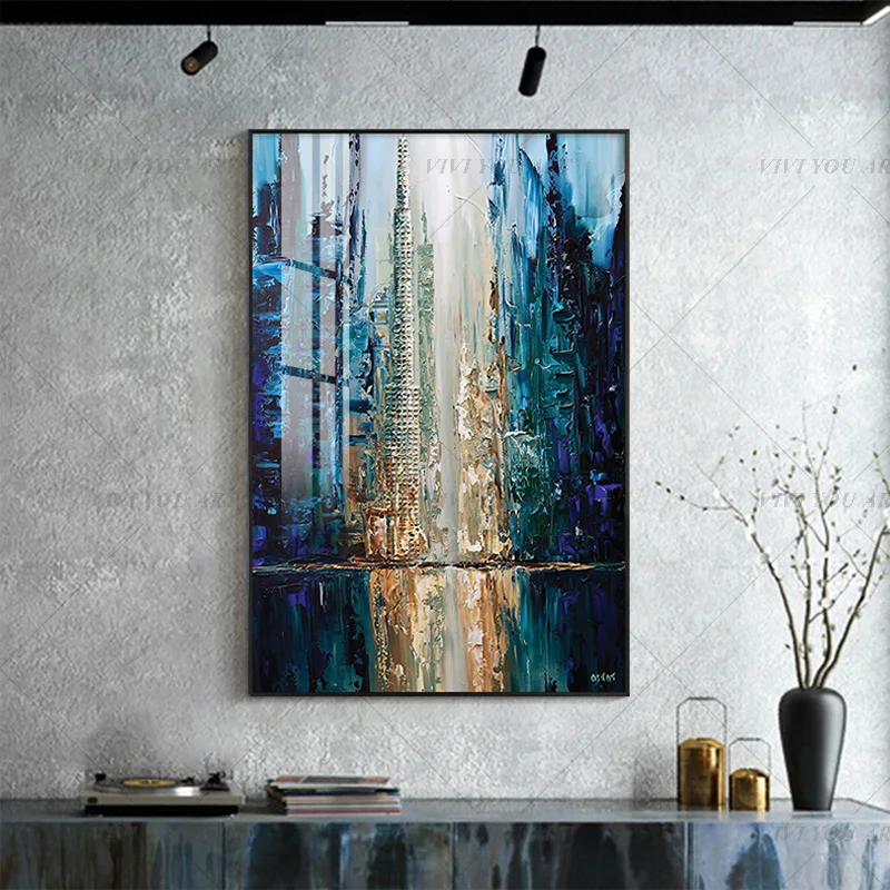 

100% Handmade Fall View Brown Abstract Painting Modern Art Picture For Living Room Modern Cuadros Canvas Art High Quality