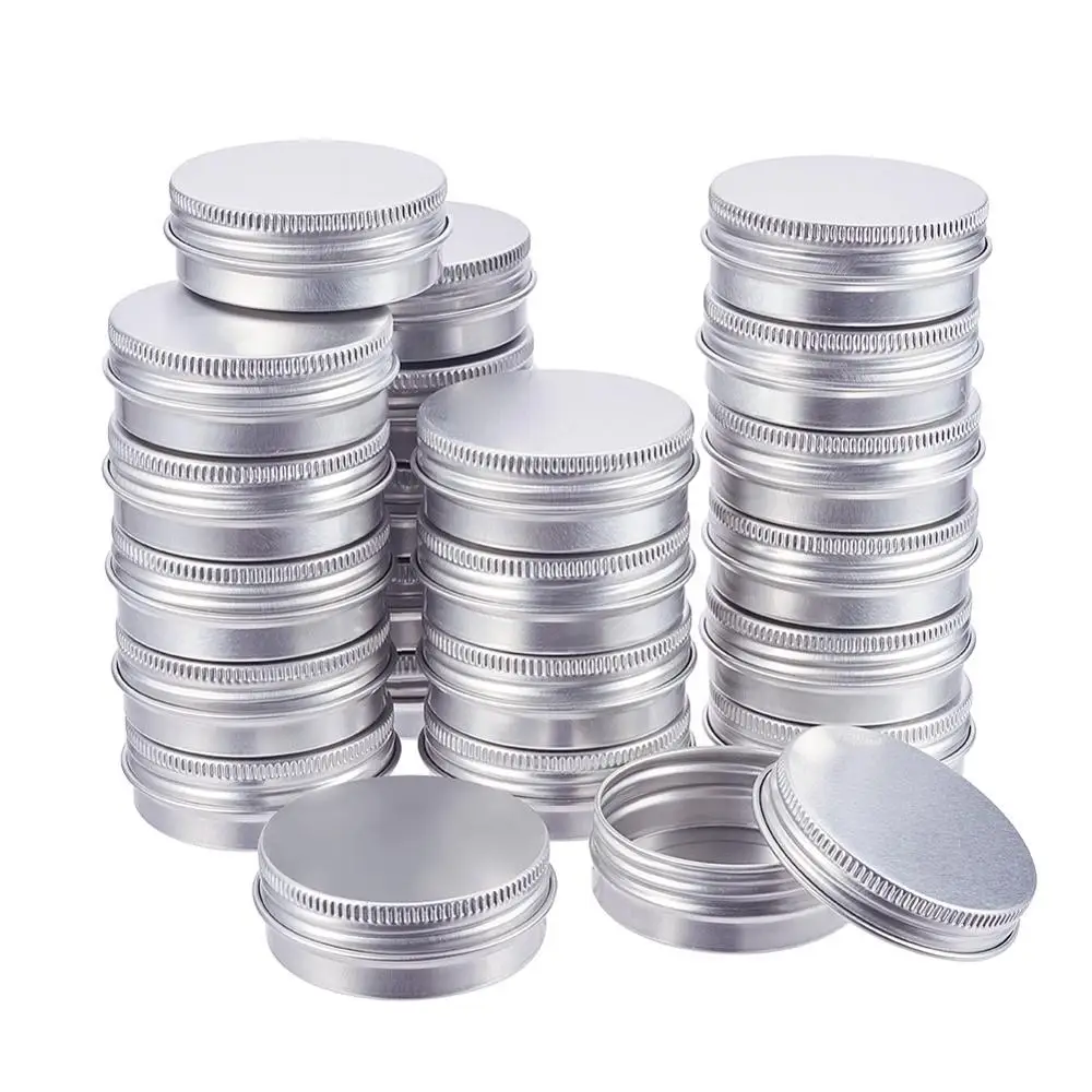 

50Pcs 5ml 20ml 25ml Round Aluminium Tin Cans Jar Jewelry Box Sample Container Makeup Cosmetic Cream Storage Pots with Screw Cap