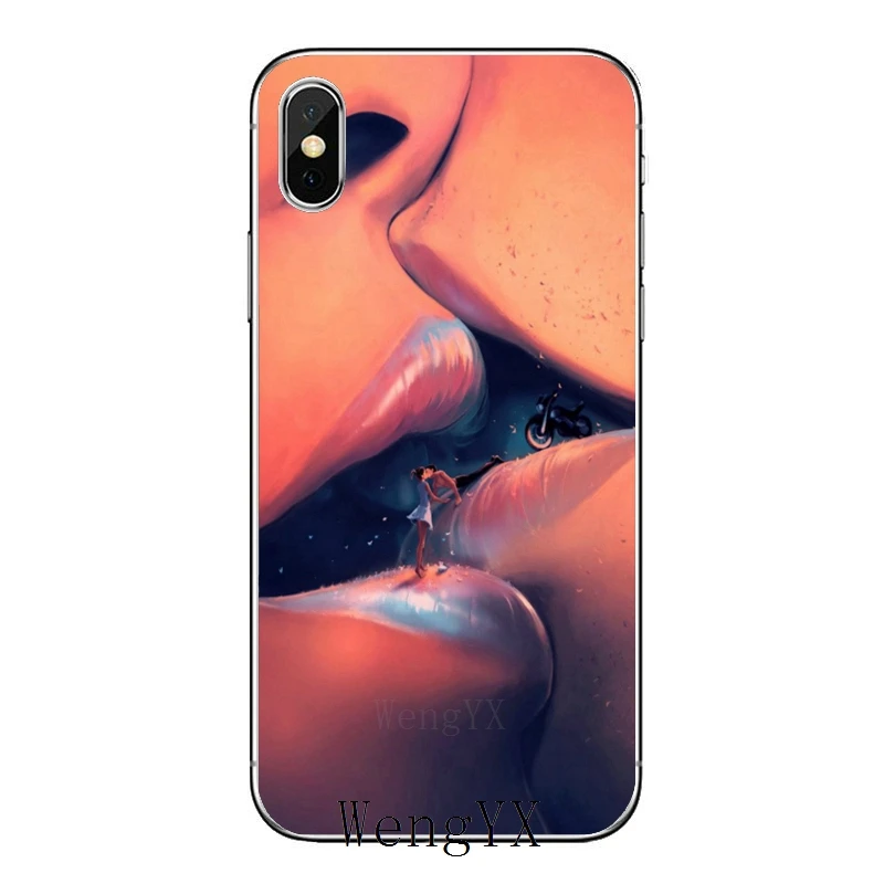 Аксессуары для влюбленных пар губ kiss чехол телефона iPhone 11 Pro XS Max XR X 8 7 6 6S Plus 5 SE 4 iPod