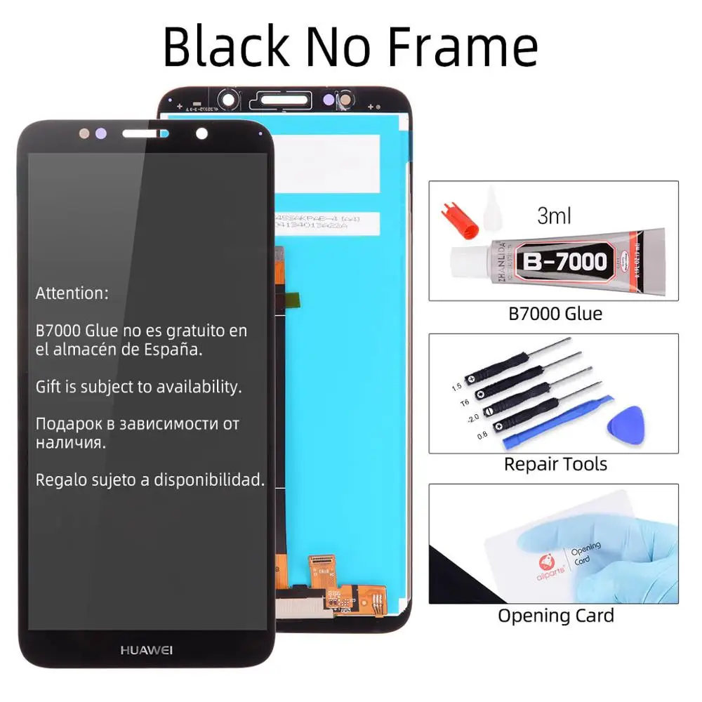 Для huawei Y5 Prime, ЖК-дисплей, сенсорный экран, дигитайзер для huawei Y5 Prime, ЖК-дисплей с рамкой DUA L02 L22 LX2 - Цвет: Black No Frame
