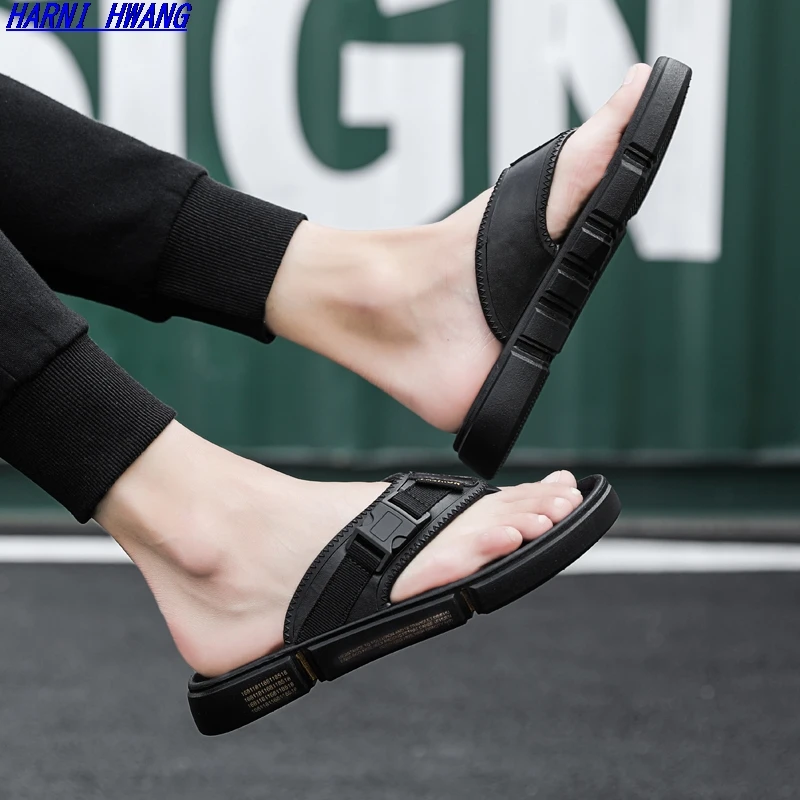 

2021 Men'S Slippers Summer Fashion New Style Flip Flops Outdoor Casual With Buckle Slippers Size 39-44 Wholesale