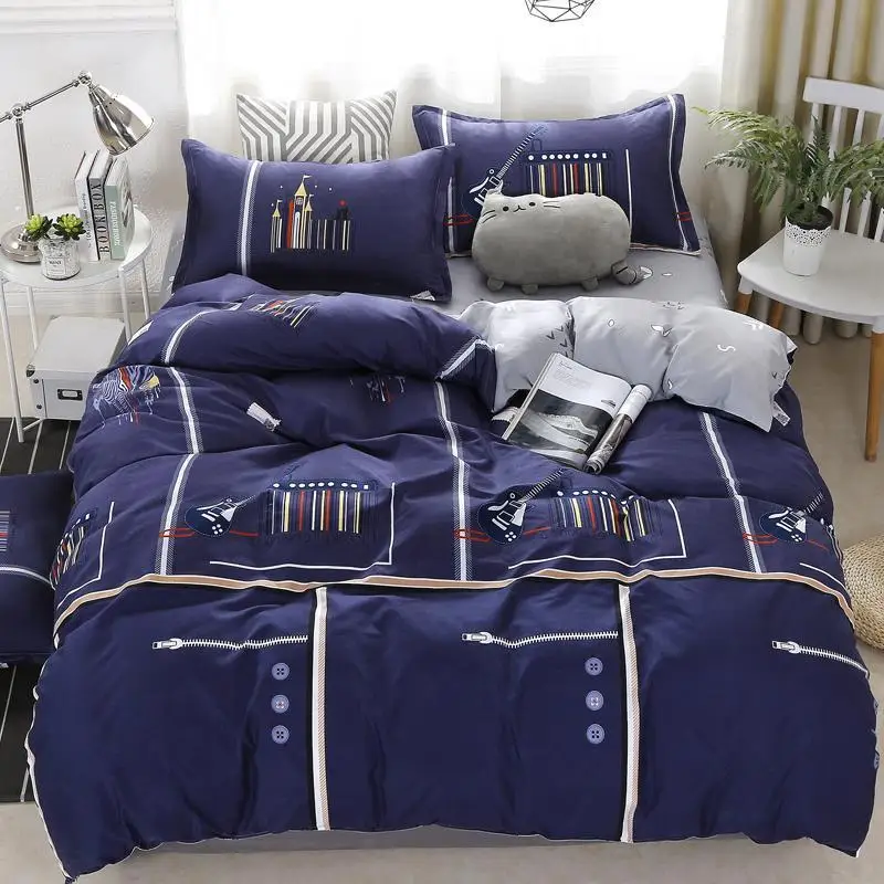 50 современный в полоску зимние постельного белья Полный белье королевского