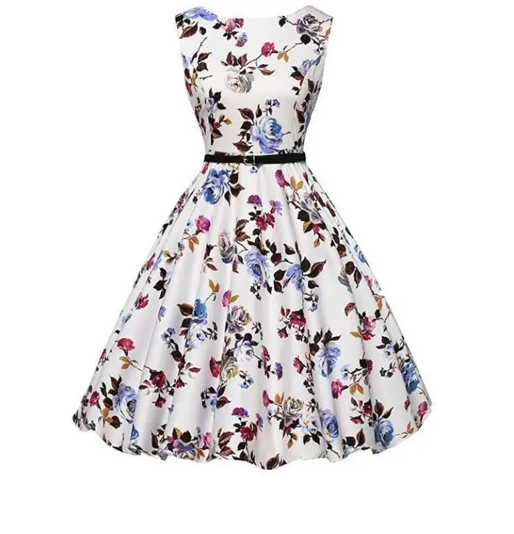 

XUXI Women Fashion Multicolor Hot-Selling Retro Sleeveless Large Skirt Dress A-line Summer 2021 E1155
