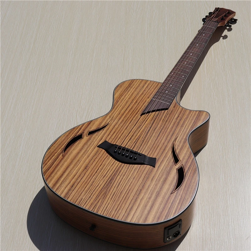 Электрическая акустическая гитара hickory wood 40 дюймов с EQ тюнером хороший звук видео
