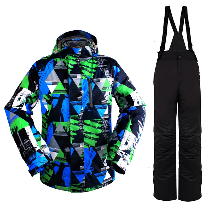 Зимний лыжный костюм для мужчин теплый ветрозащитный водонепроницаемый спорта