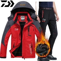 daiwa winter ski suits men waterproof fleece snow jacket thermal warm coat outdoor mountain skiing fishing jacket pants suits