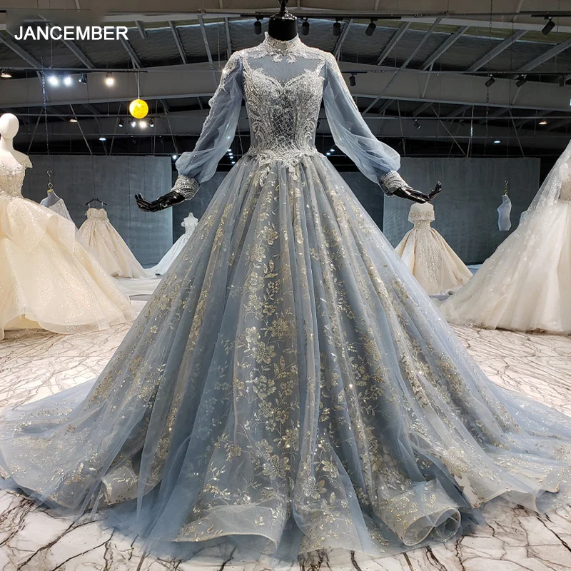 HTL1074 роскошное вечернее платье с длинным рукавом высоким воротом для матери