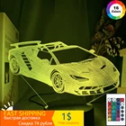 3d иллюзия Лампа спортивный автомобильный ночной Светильник для детей декор для спальни изменение цвета атмосфера событие приз светодиодный ночной Светильник суперкар