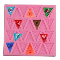 1 pcs chocolate mold home diy candy fondant triangle alphabet pattern mold non stick jelly cake baking decorating tools supplies