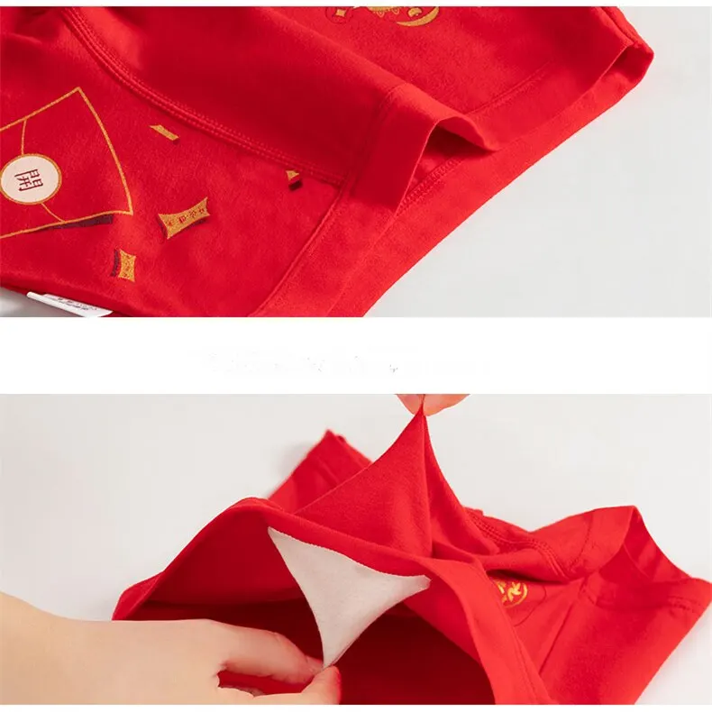 Красный трусы для мальчиков нижнее бельё трусы-боксеры Рождественский подарок