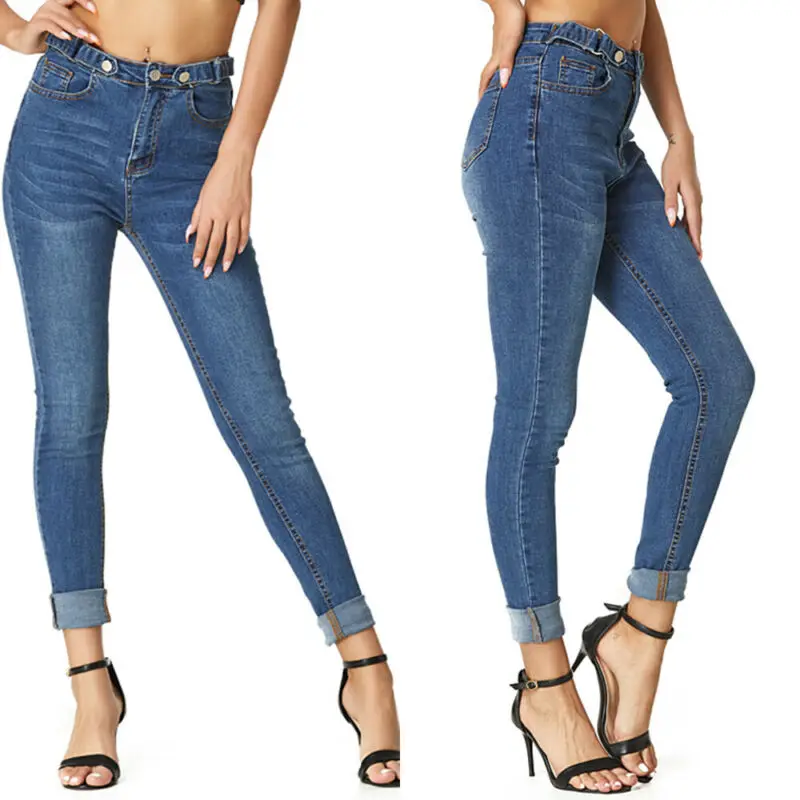 

Women Skinny Denim Jeans Jegging Ladies Stretchy High Waist Slim Pants Trousers