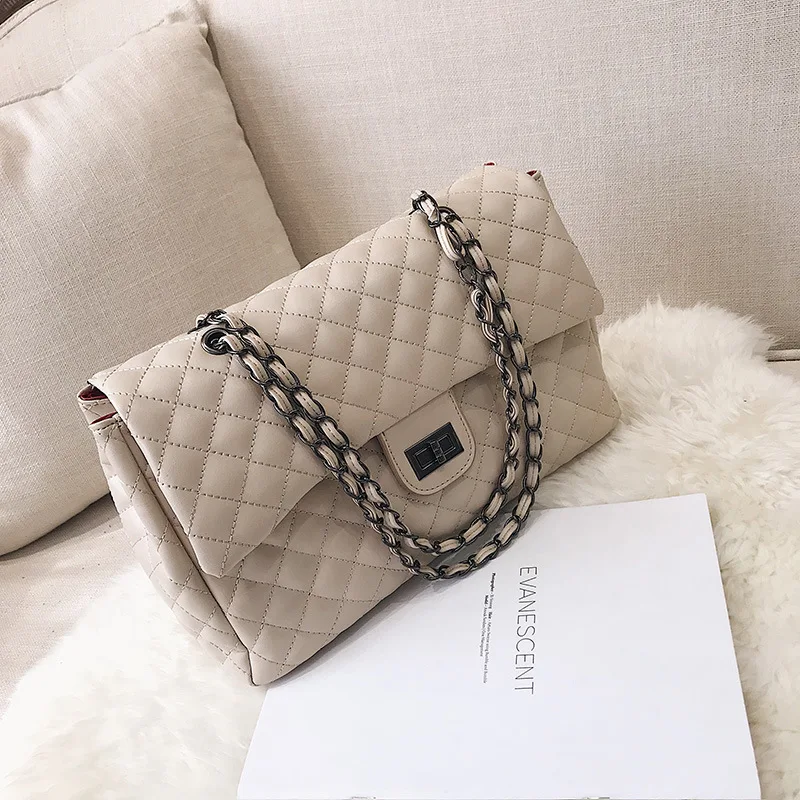 Большая женская сумка новинка 2019 корейская модная через плечо с ромбовидной