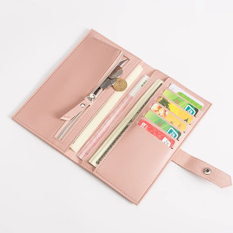 

New style ladies wallet fashion multi-card position zipper card holder metal buckle student coin purse multifunctional PU wallet