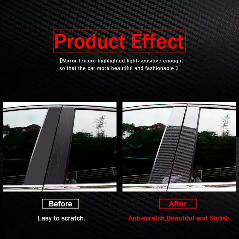 Автомобильные наклейки из углеродного волокна на окно автомобиля B C колонны