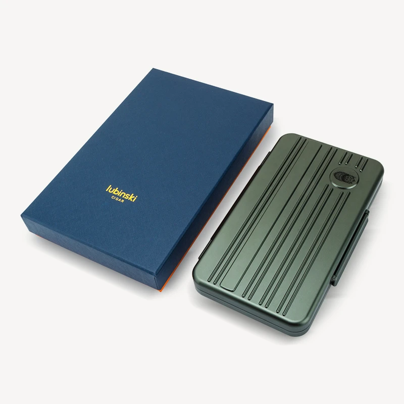 LUBINSKI 2021 New Cigar Portable Box 5 Cigars Alloy Luxury Moisturizing Bag High-end 3M Travel Cigarette Case Humidor CH-030 | Дом и сад