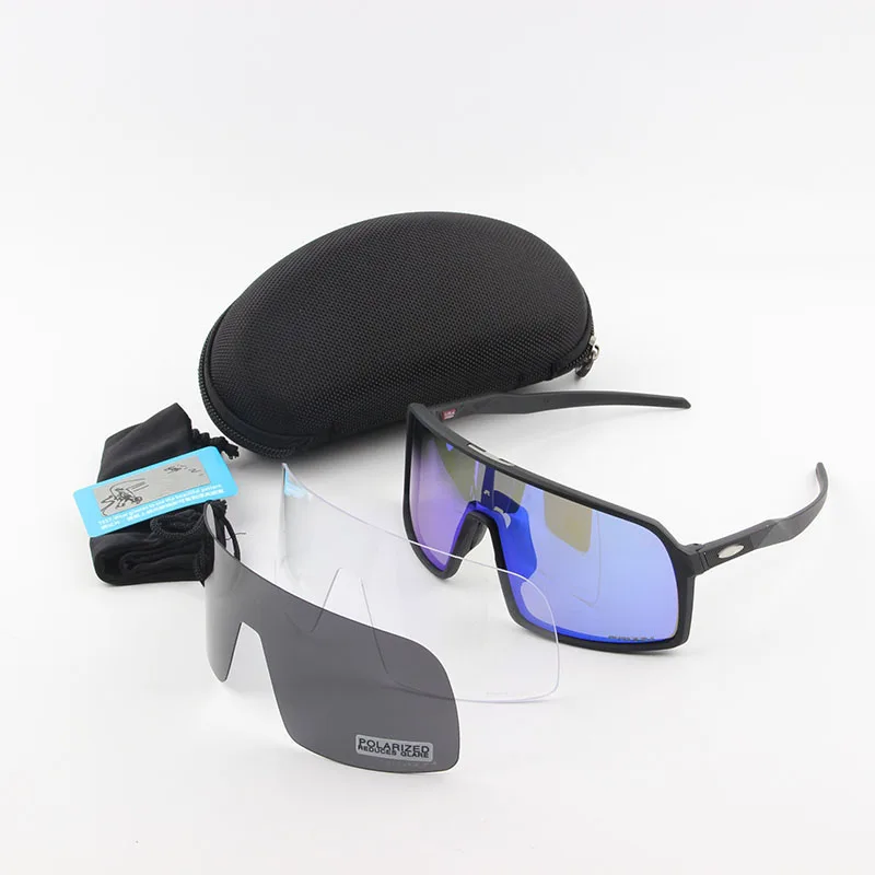 black blue lens Хит, велосипедные солнцезащитные очки, спортивные, велосипедные очки, горные, поляризационные, велосипедные очки, Sutro, велосипедные солнцезащитные очки, UV400, очки, 3 линзы - Цвет: black blue lens