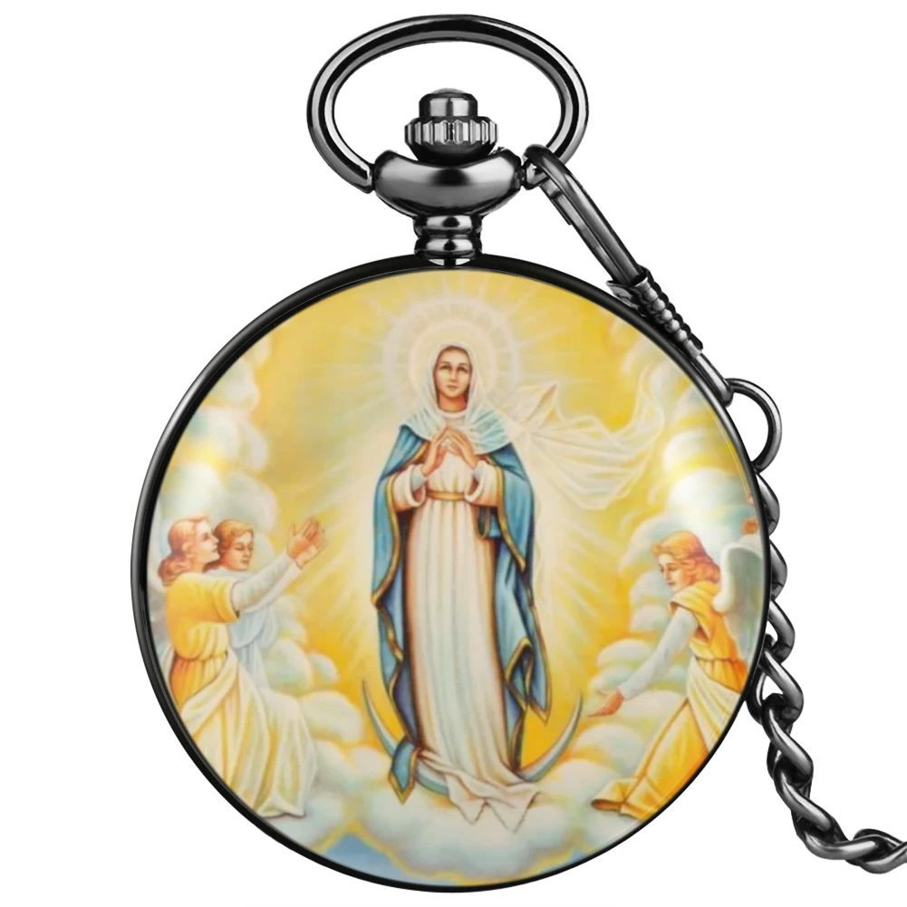 

Шикарные классические мужские карманные часы с рисунком католицизма, цифровые высококачественные удобные часы с циферблатом, лучший подарок для Дедушки