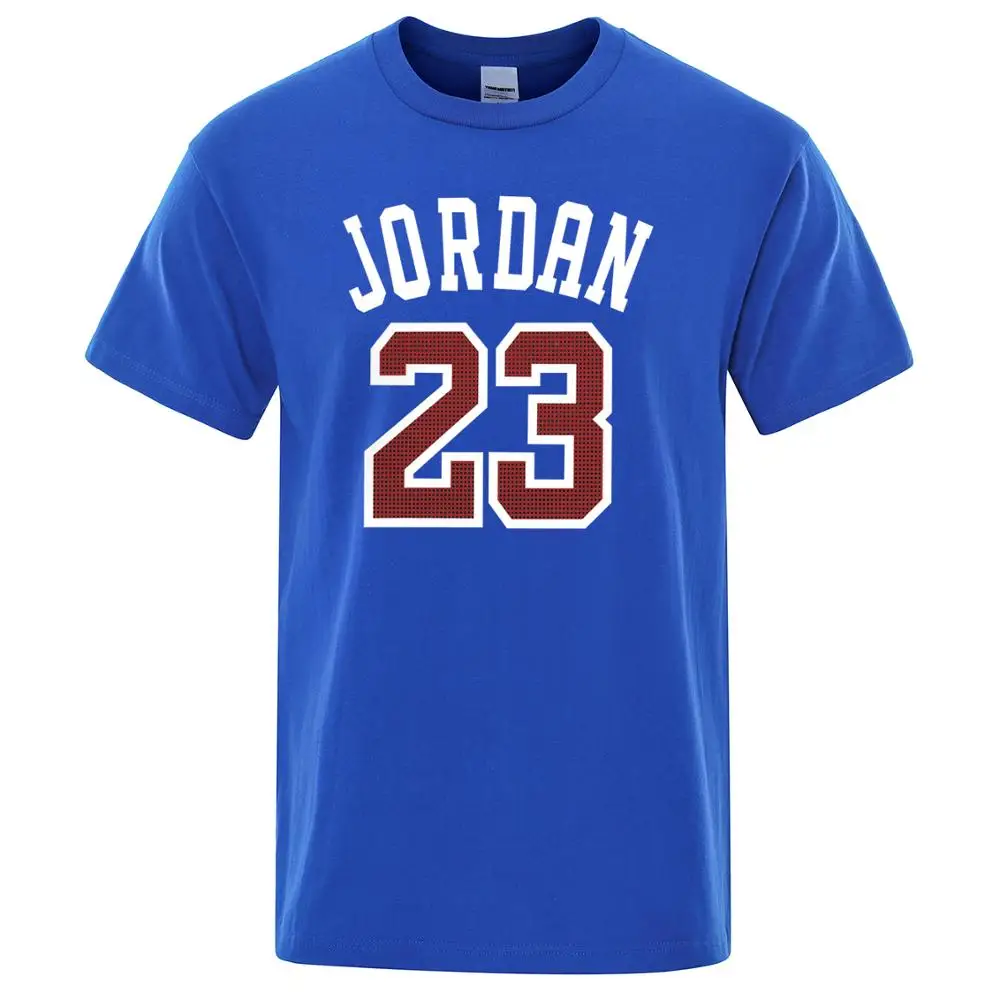 blue6 Jordan 23 мужские футболки летние футболки мужские повседневные футболки хлопковые топы с круглым вырезом короткий рукав Футболка в стиле хип-хоп размера плюс 3XL - Цвет: blue6