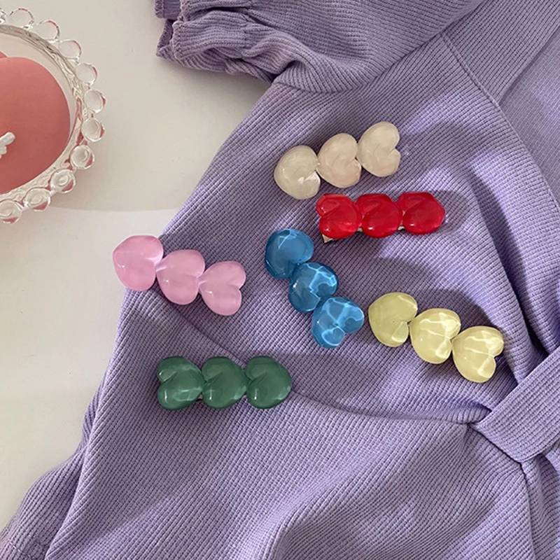 

Water Wave Hair Clip Hair Accessories Sweet Barrette Hair Clip Heart Hairpin Hairgrips Candy Color Hair Clip