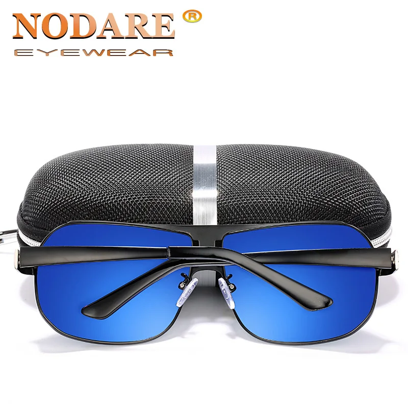 Мужские солнцезащитные очки NODARE поляризационные квадратные в металлической