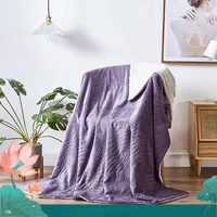 winter double thicken flannel gift blanket retro printing flannel double cover blanket purple multifunctional blanket 150200