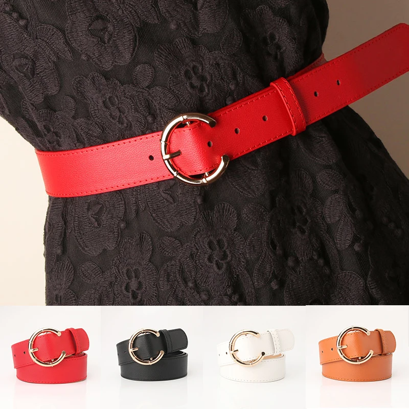 Модный пояс из искусственной кожи с пряжкой для женщин элегантный женский ремень