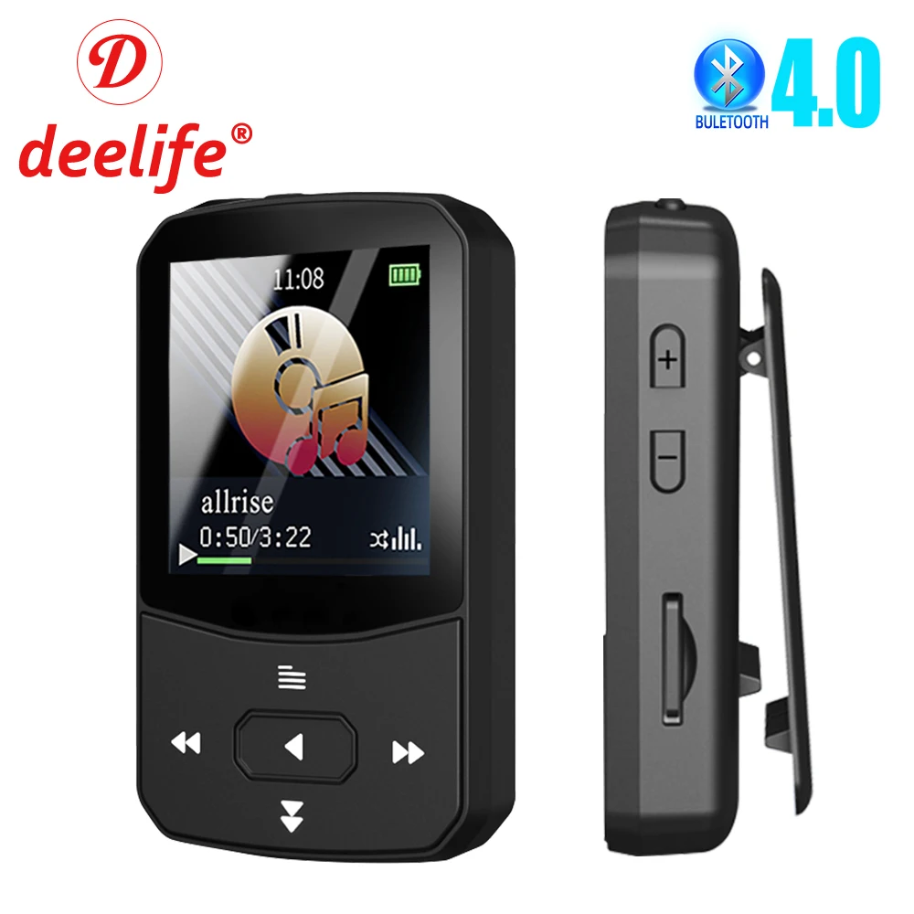 Deelife MP3 плеер Bluetooth для спорта бега портативный мини Mp 3 музыка с зажимом fm радио