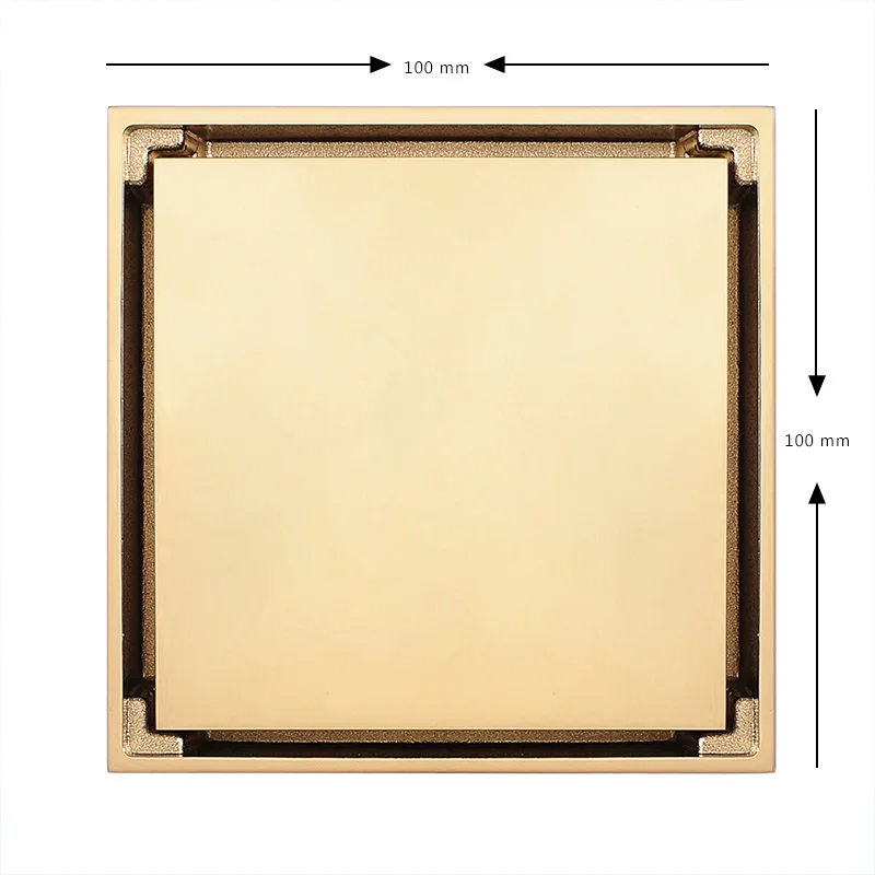 

Bathroom Floor Water Drain Square Cover Matt Black/Rose Gold/Silver Brushed/Antique Bronze for Kitchen Garden Balcony