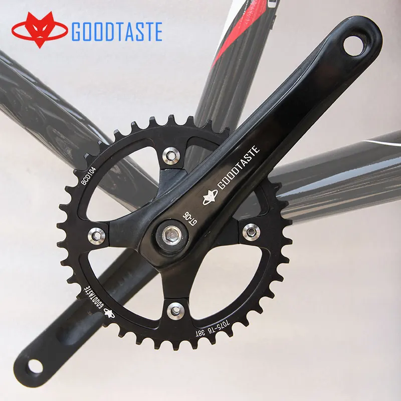 Goodtaste Fahrrad kurbel kettenblatt 104BCD MTB велосипед Kurbel алюминиевый Legierung Mit Boden Kurbel 170 platte rot 32T 34T 36T 38T