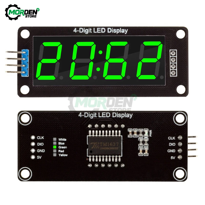 4-значный дисплей TM1637 для Arduino 7-дюймовый тактовый модуль Красная Зеленая цифровая
