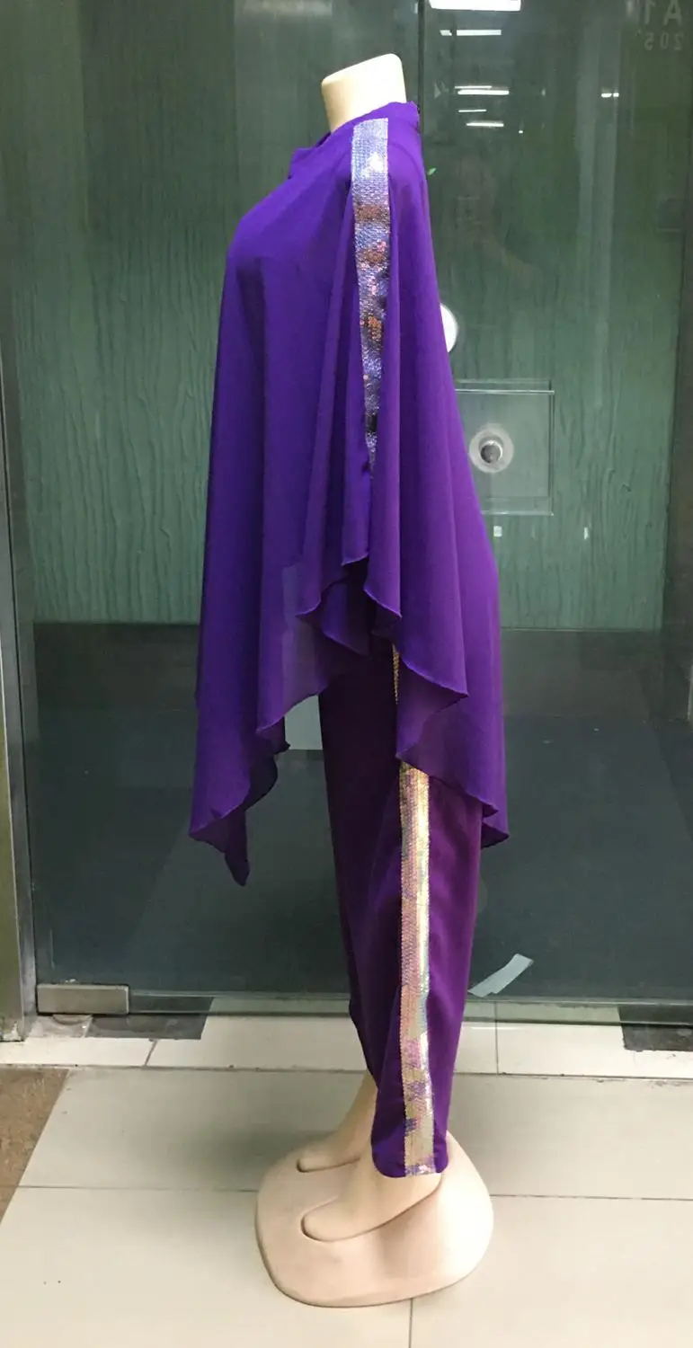 Осенний шифоновый однотонный комплект из 2 предметов размера плюс накидка с