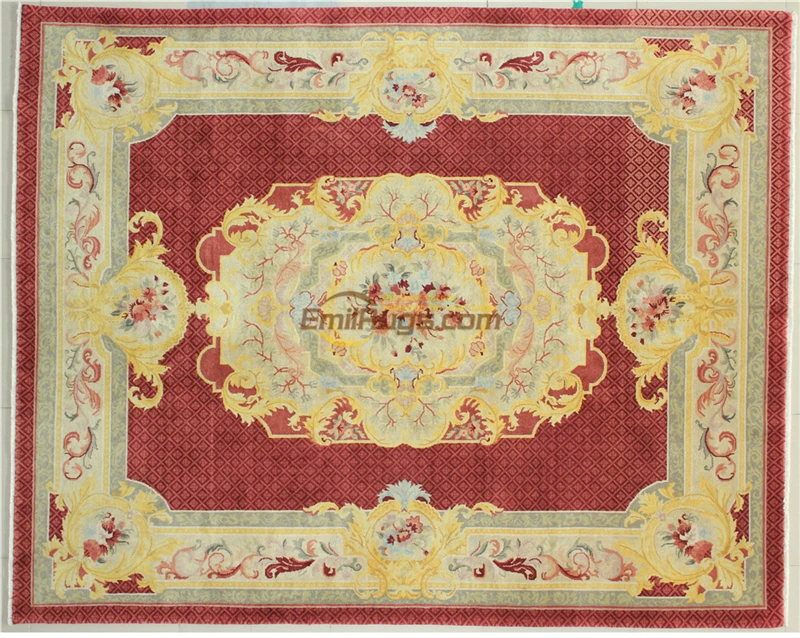Beste Savonnerie Rug Elegante Franse Savonnerie Gebied Tapijt Franse Savonnerie Handgeknoopt Wollen Tapijt Tapijt Folk Tapijt Traditionele