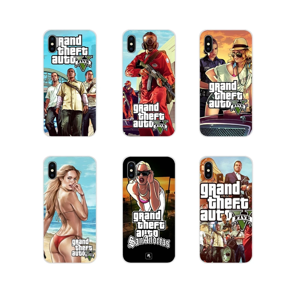 Прозрачный мягкий чехол чехлы Grand Theft Auto GTA V восхитительный для huawei mate Honor 4C 5C 5X6X7 7A