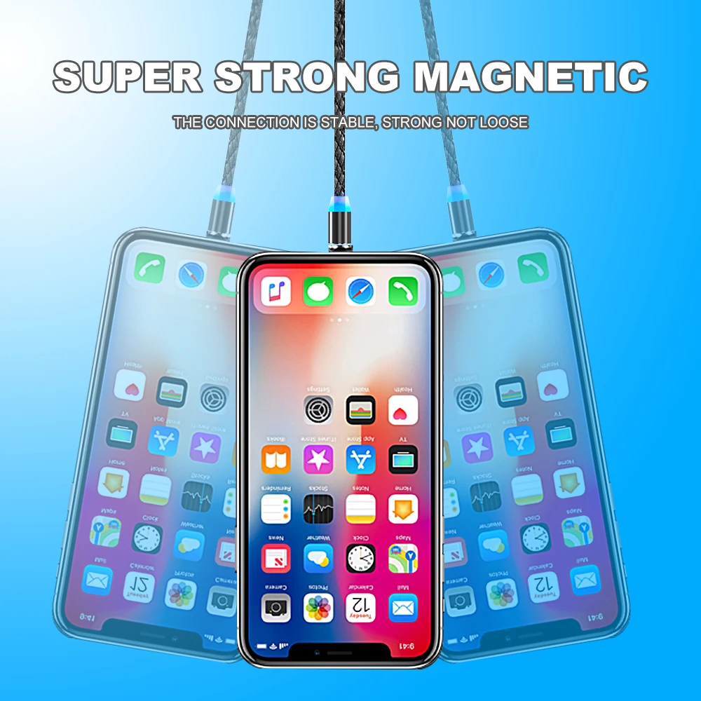 Магнитный кабель Vanniso 2 м, кабель Micro usb type-C для iPhone xs, samsung, быстрая зарядка, магнитное зарядное устройство, USB кабели, зарядный шнур B