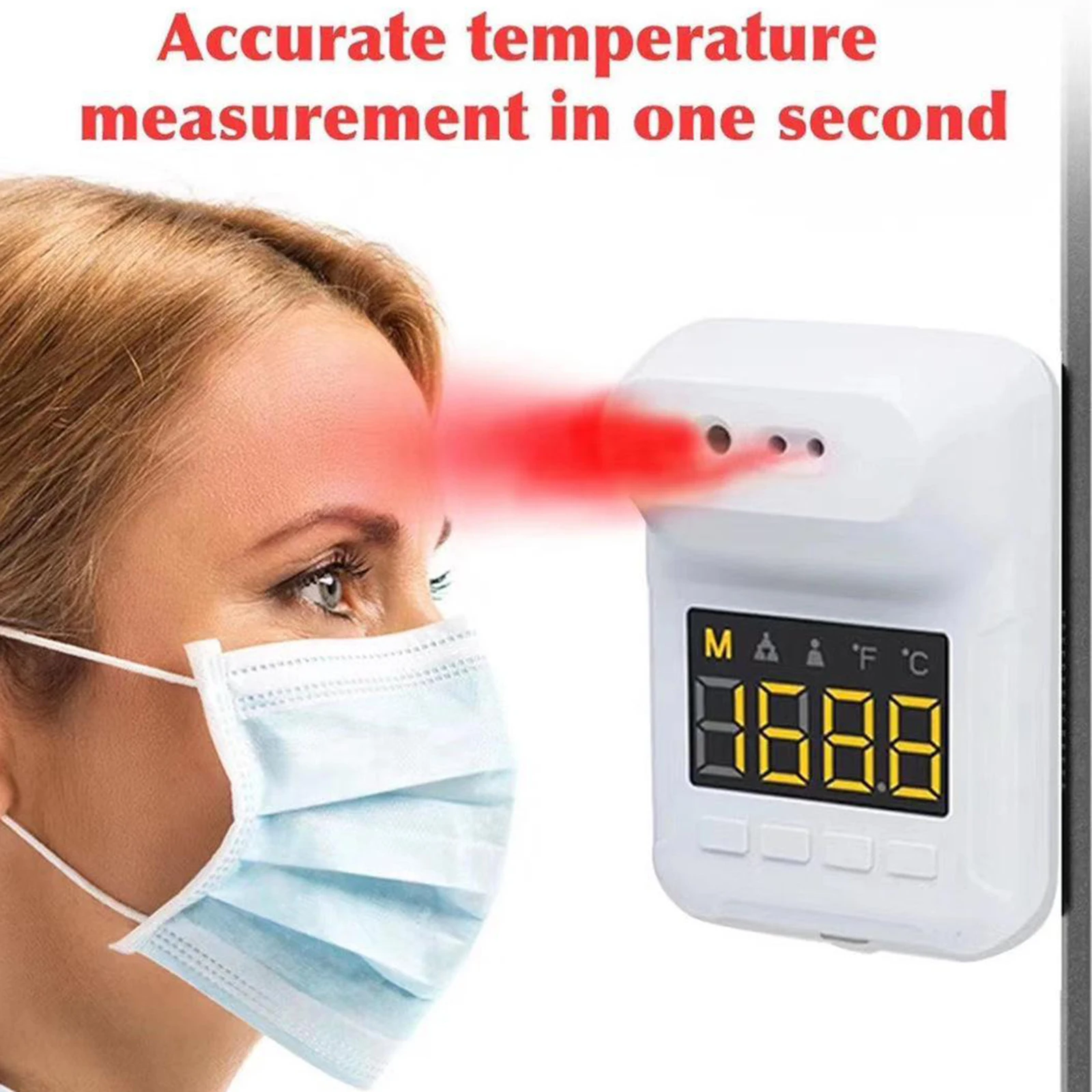 

2020 New Non-contact Infrared Thermometer Digital Forehead Temperature Sensor With Alarm Wall Mounted